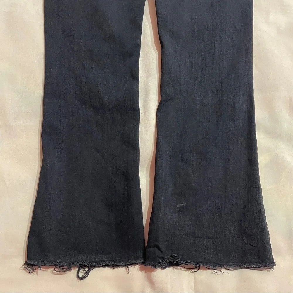 MOTHER- High Rise The Hustler Ankle Fray Straight Leg Black Not Guilty Size 25